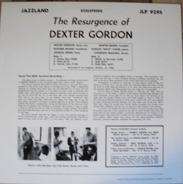 Release: The Resurgence Of Dexter Gordon-Vinyl-US-None-JLP-929, JLP 929S-7825276