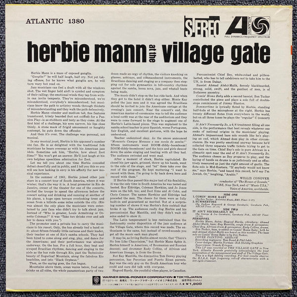 Release: Herbie Mann At The Village Gate-Vinyl-Japan-1971-P-6039A, SD 1380-4763089
