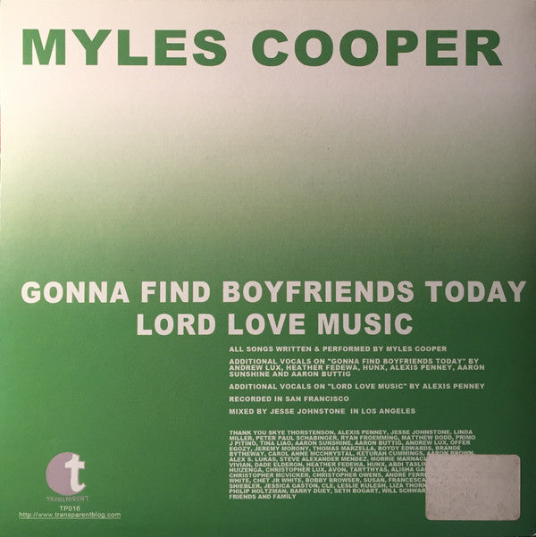 Release: Gonna Find Boyfriends Today-Vinyl-UK-2010-TP016-2311138