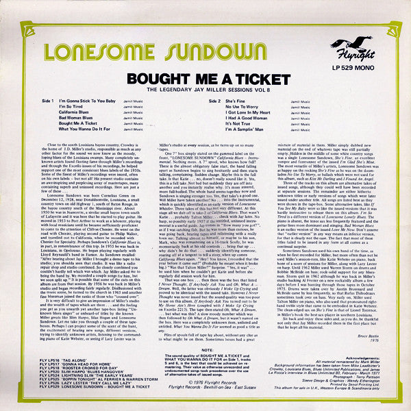 Master Release: Bought Me A Ticket by Lonesome Sundown