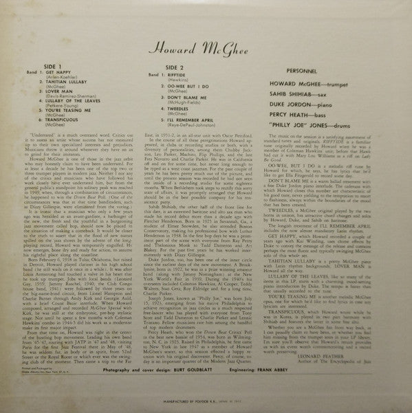 The Return Of Howard McGhee