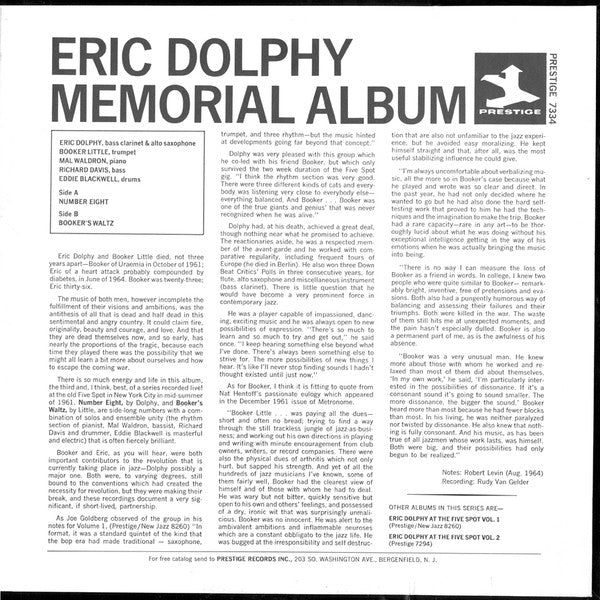 Memorial Album Recorded Live At The Five Spot