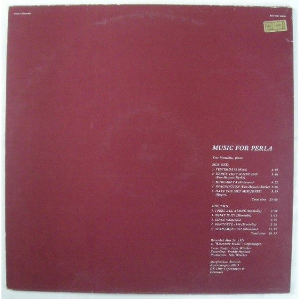 Release: Music For Perla-Vinyl-Denmark-1974-SCS-1021-4777465