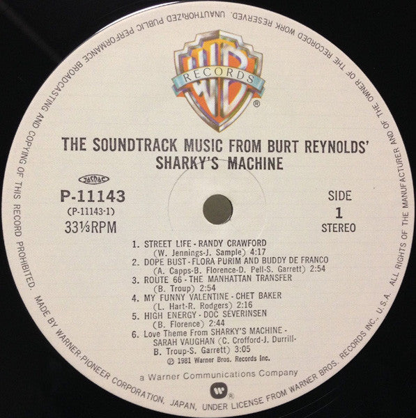 Release: The Soundtrack Music From Burt Reynolds Sharky's Machine-Vinyl-Japan-1981-P-11143-6410795