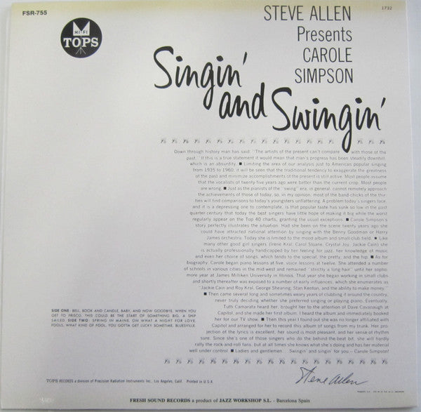 Release: Singin' And Swingin'-Vinyl-Spain-None-L 1732, FSR-755-7824233