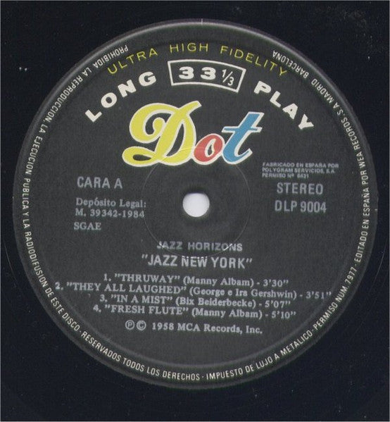Release: Jazz Horizons: Jazz New York-Vinyl-Spain-1984-DLP 9004-5905661