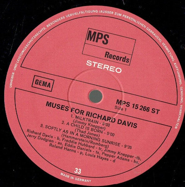 Release: Muses For Richard Davis-Vinyl-Germany-1970-MPS 15 266 ST-5934574