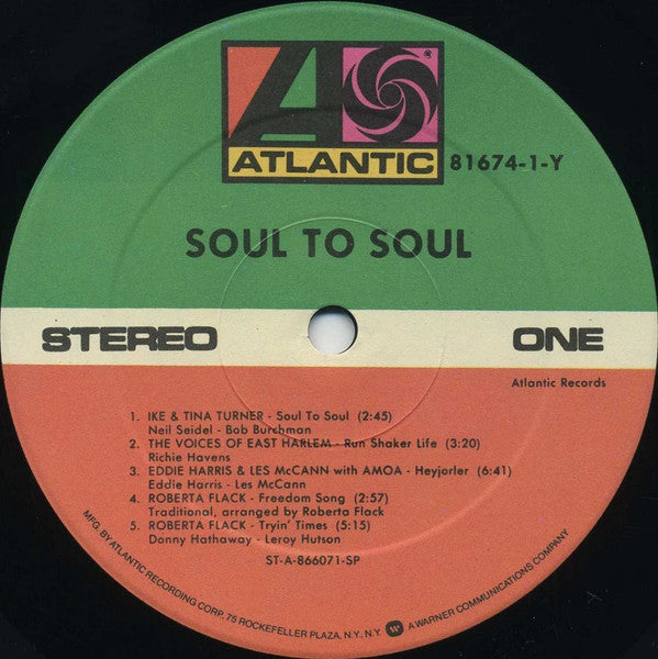 Release: Soul To Soul (Music From The Original Soundtrack - Recorded Live In Ghana, West Africa)-Vinyl-US-1986-81674-1-Y, 7 81674-1-Y-1994051