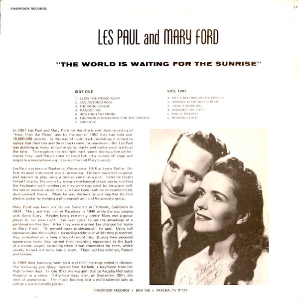 Release: The World Is Waiting For The Sunrise-Vinyl-US-1987-LP-1807-9080886