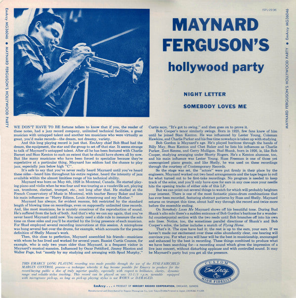 Maynard Ferguson's Hollywood Party
