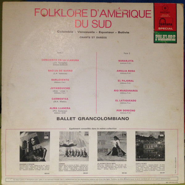 Folklore d'Amerique du Sud - Chants Et Danses - Ballet GrancolombianoColombie-Venezuela-Equateur-Bolivie