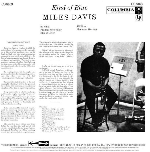 Release: Kind Of Blue-Vinyl-UK-2016-CS 8163, CS 8163-8011801