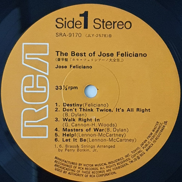 Release: The Best Of José Feliciano-Vinyl-Japan-1974-SRA-9169～70-9352289