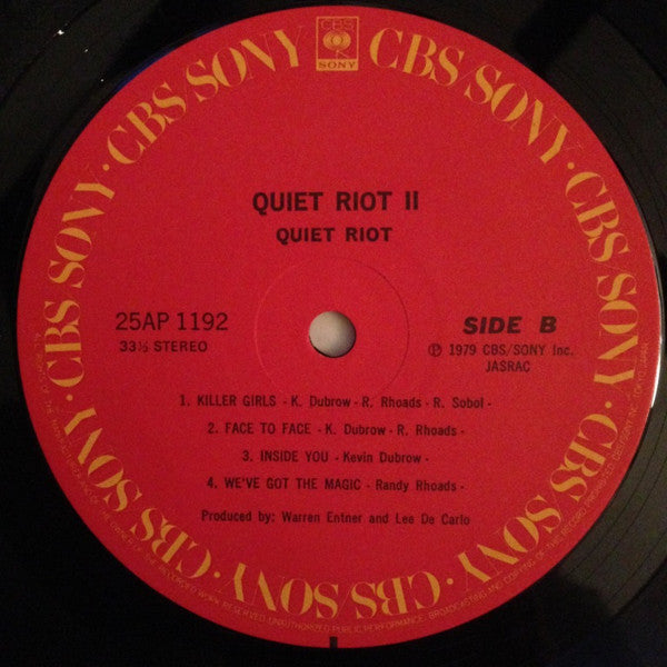 Release: Quiet Riot II-Vinyl-Japan-1979-25AP 1192-3124495