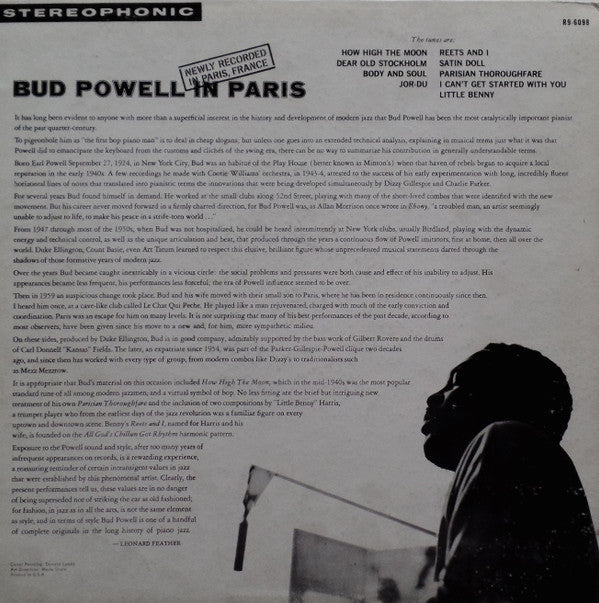 Release: Bud Powell In Paris-Vinyl-US-1963-R9-6098-7190318