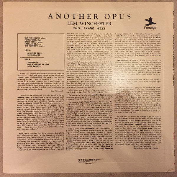 Release: Another Opus-Vinyl-Japan-1973-LPP 88056, NJLP 8244-8087683