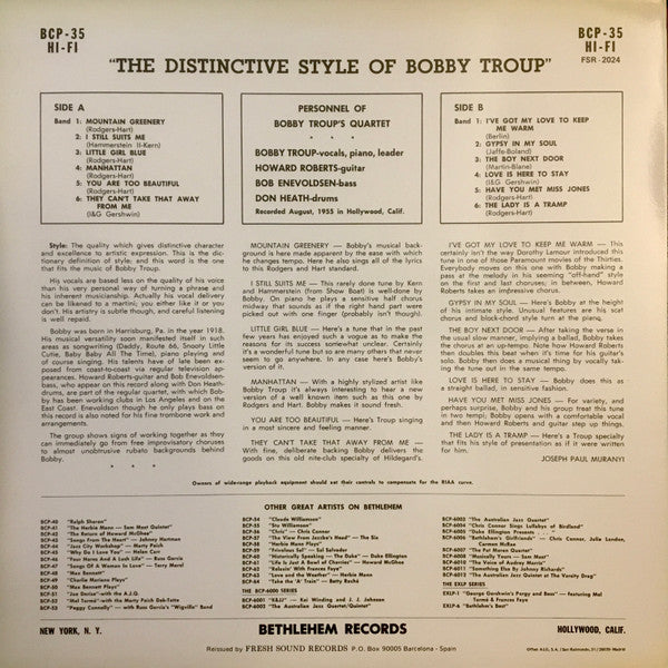 The Distinctive Style Of Bobby Troup
