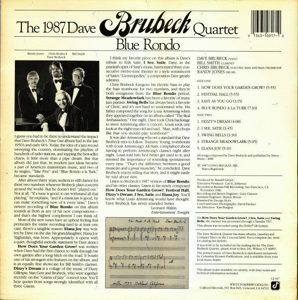 Master Release: Blue Rondo by The Dave Brubeck Quartet