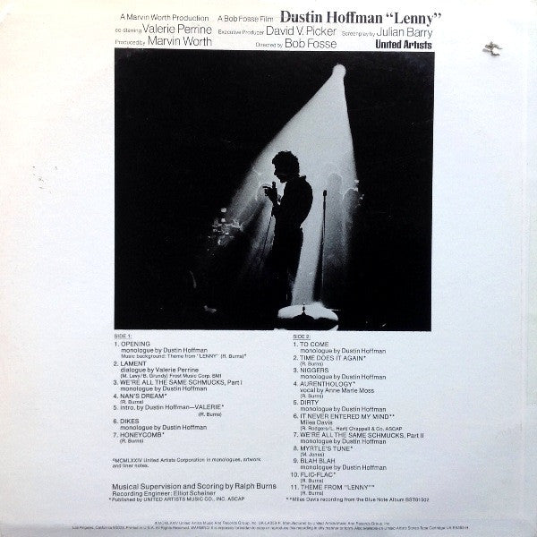 Master Release: Lenny (Original Motion Picture Soundtrack) by Dustin Hoffman