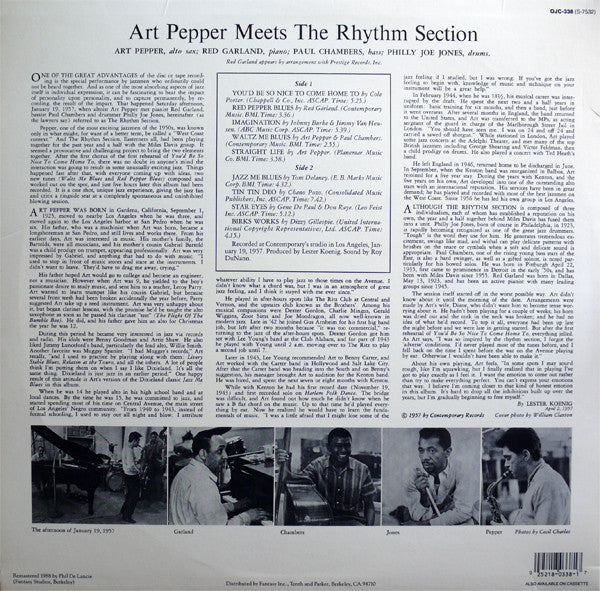 Release: Art Pepper Meets The Rhythm Section-Vinyl-US-1988-OJC-338, S-7532, C-7532-3422317