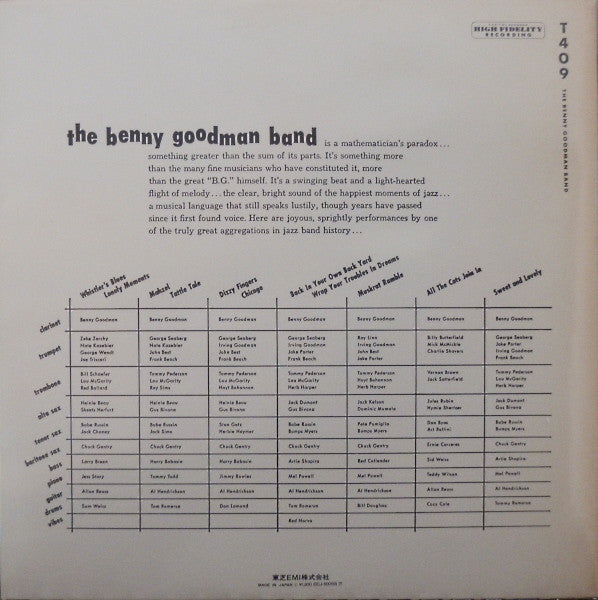 Release: The Benny Goodman Band-Vinyl-Japan-1980-ECJ-50059, T409-4652168