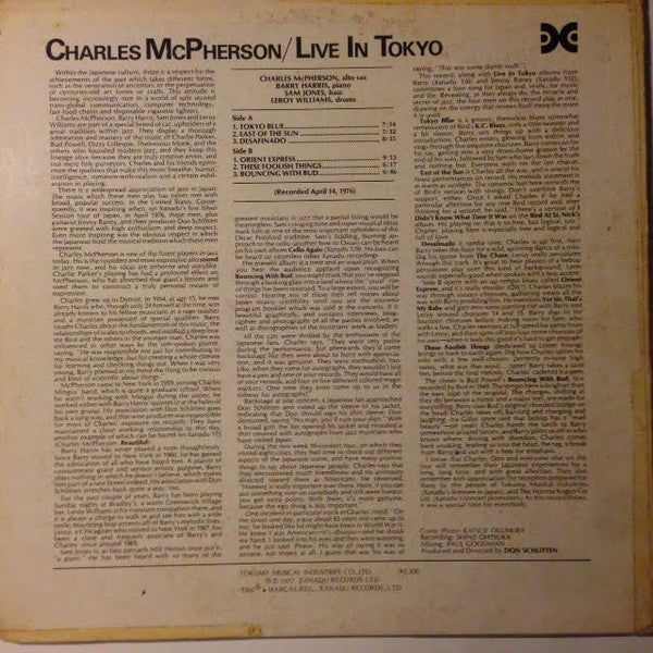 Release: Live In Tokyo-Vinyl-Japan-1976-JC-3003-7122327