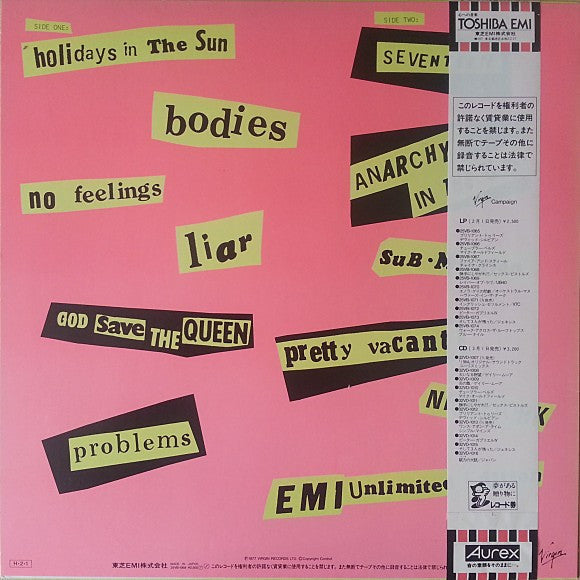 Release: Never Mind The Bollocks Here's The Sex Pistols-Vinyl-Japan-1986-25VB-1068, V 2086-2526617
