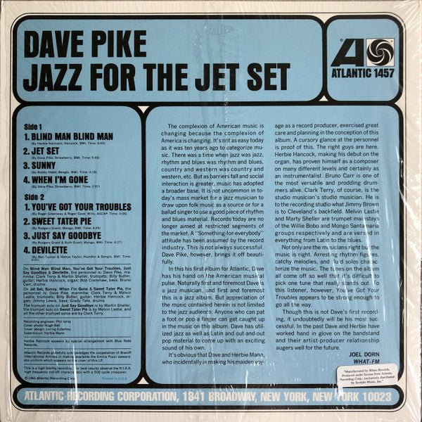 Master Release: Jazz For The Jet Set by Dave Pike