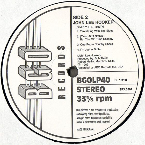 Master Release: Simply The Truth by John Lee Hooker