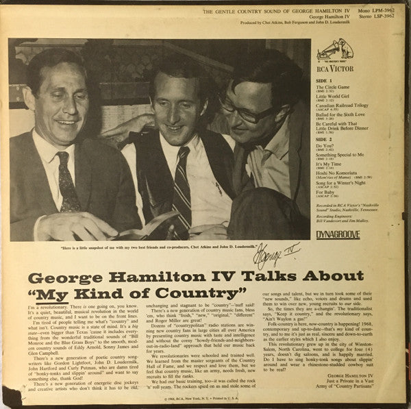 Release: The Gentle Country Sound Of George Hamilton IV-Vinyl-US-1968-LSP 3962-6249612