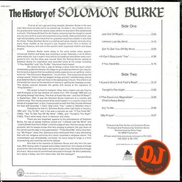 Master Release: The History Of Solomon Burke by Solomon Burke