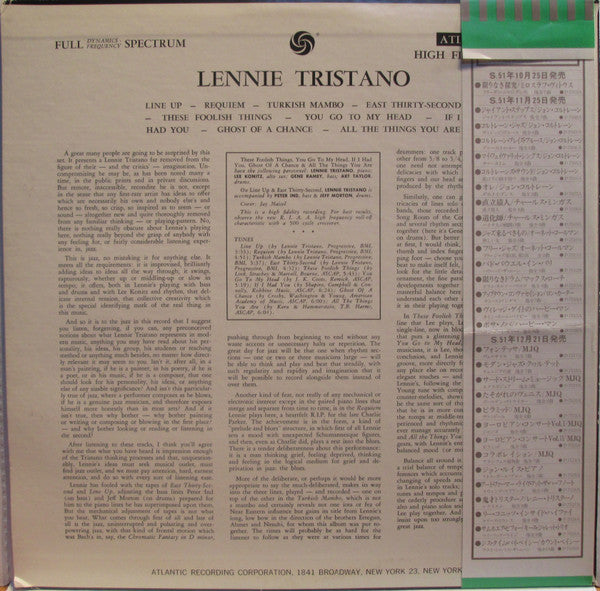 Release: Lennie Tristano-Vinyl-Japan-1976-P-7527A-9295935