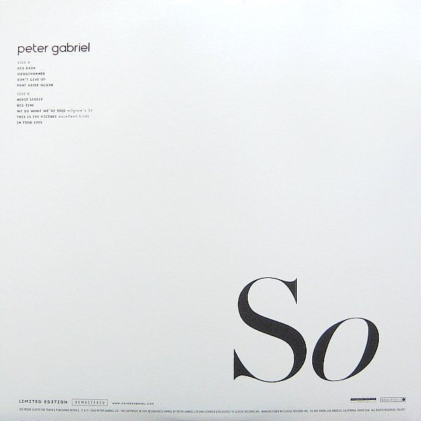Release: So-Vinyl-US-2002-PGLP07, PGLP07-2413563