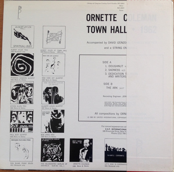 Town Hall, 1962