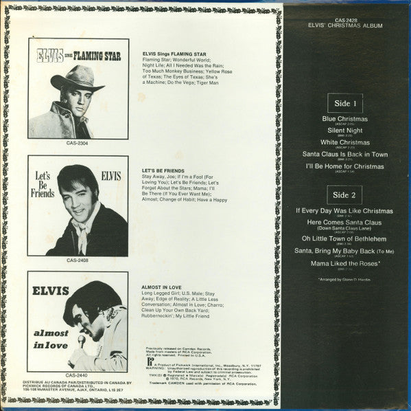 Release: Elvis' Christmas Album-Vinyl-US-1979-CAS-2428-4850513