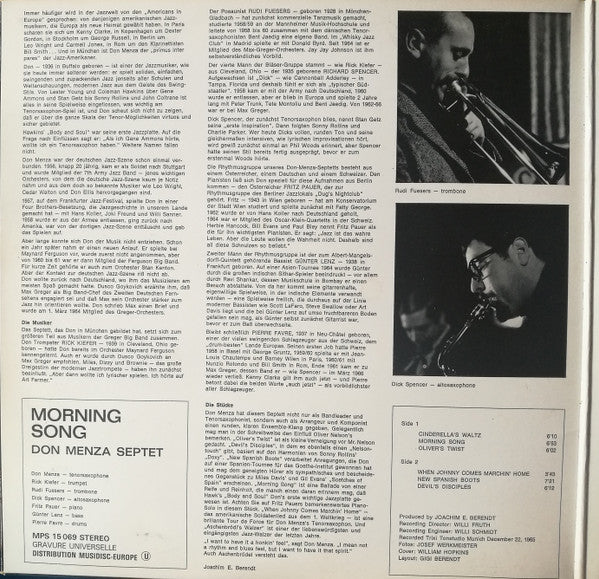 Master Release: Morning Song by Don Menza