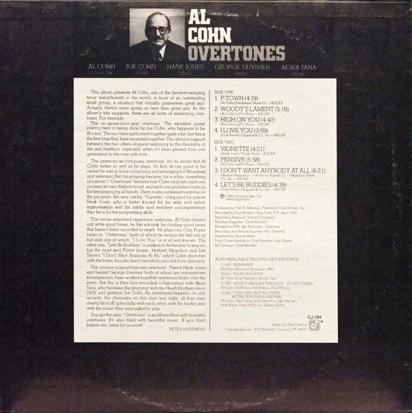 Release: Overtones-Vinyl-US-1982-CJ-194-4377813