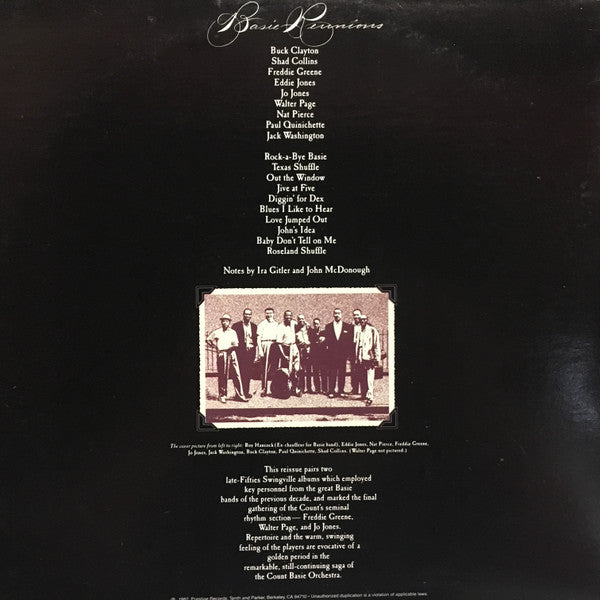 Release: Basie Reunions-Vinyl, Vinyl, All Media-US-1982-P-24109-5246345