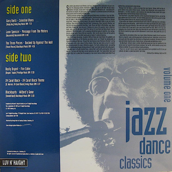 Master Release: Jazz Dance Classics Volume One by Various