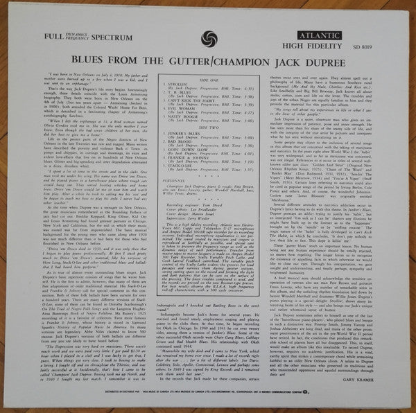 Release: Blues From The Gutter-Vinyl-Canada-None-SD 8019-4603686