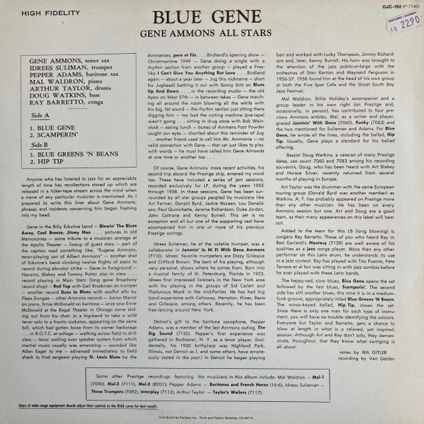 Release: Blue Gene-Vinyl-US-1985-OJC-192, P-7146-1659250