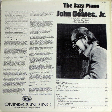 Master Release: The Jazz Piano Of John Coates, Jr by John Coates, Jr