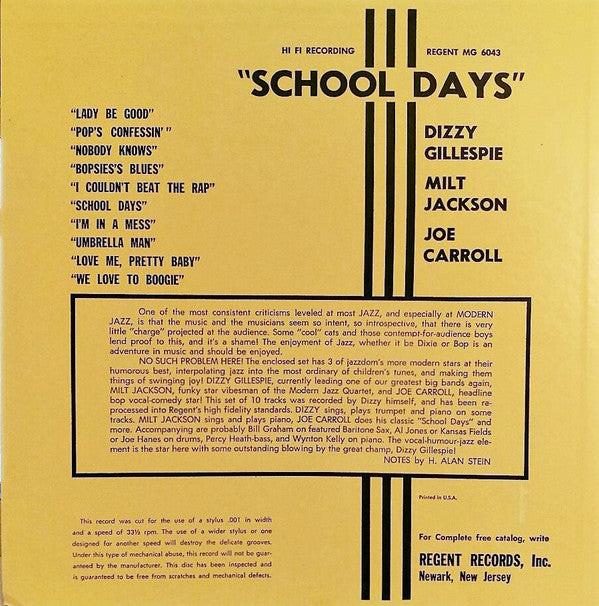 Master Release: School Days by Dizzy Gillespie