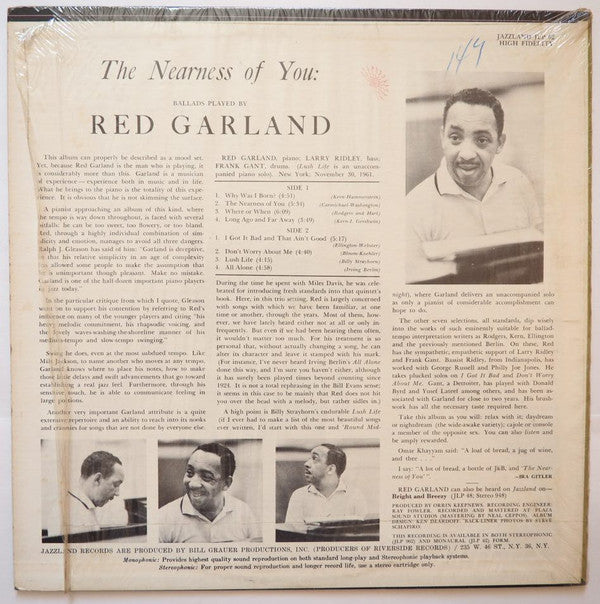 Release: The Nearness Of You-Vinyl-US-1962-JLP 62-4677835