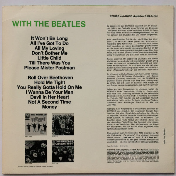 Release: With The Beatles-Vinyl-Germany-1969-C 062-04 181, 1 C 062-04 181-9173270