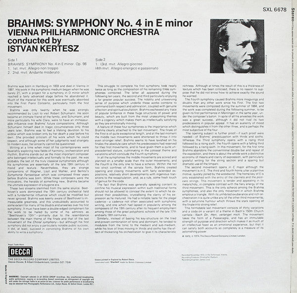 Master Release: Symphony No. 4 In E Minor by Johannes Brahms