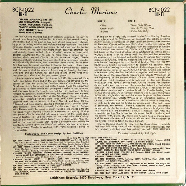 Release: Mariano-Vinyl-US-1955-BCP 1022, BCP-1022-8843104