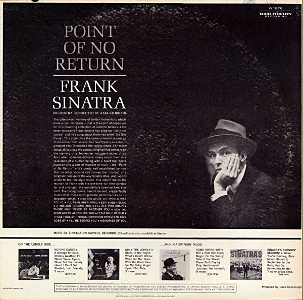 Master Release: Point Of No Return by Frank Sinatra