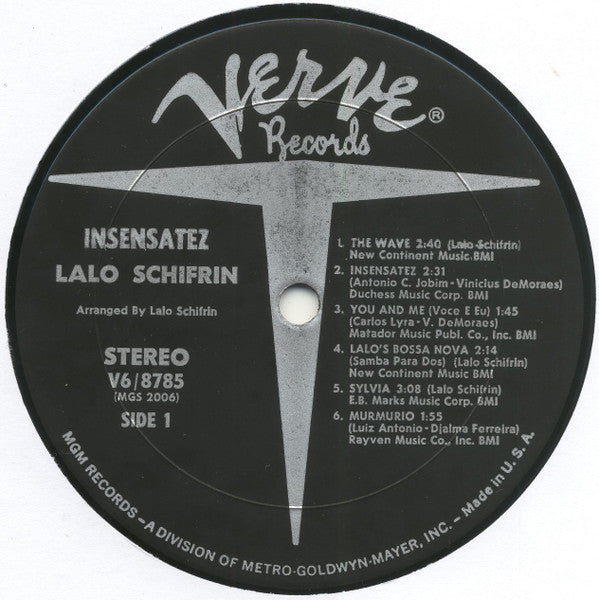 Release: Piano, Strings And Bossa Nova-Vinyl-US-1968-V6-8785, V6/8785-1253397