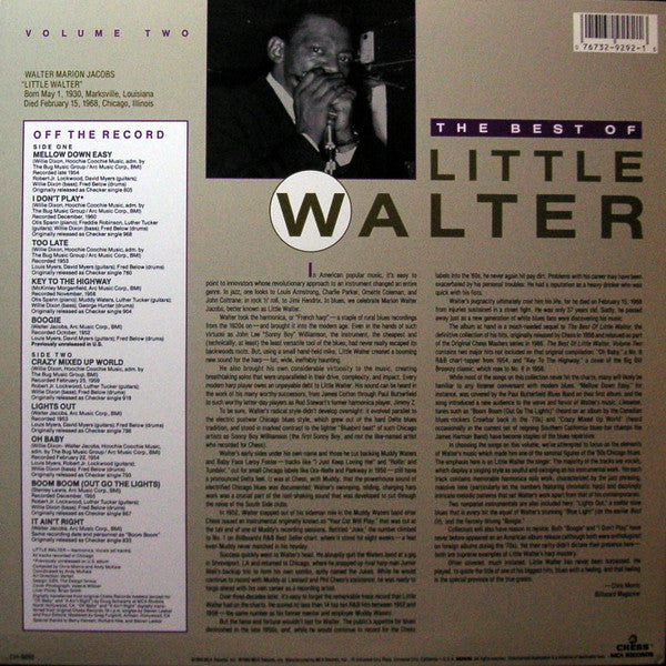 Release: The Best Of Little Walter Volume Two-Vinyl-US-1989-CH-9292-3981336
